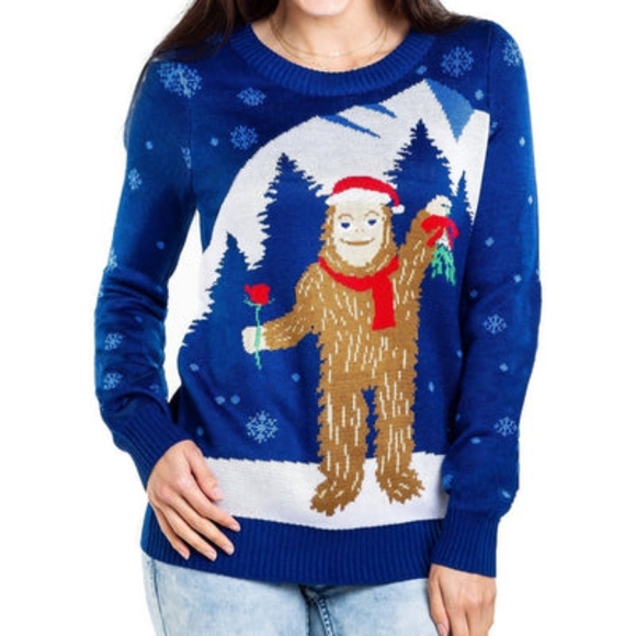 Tipsy Elves Romantic Sasquatch Ugly Christmas Sweater XS - Picture 4 of 9
